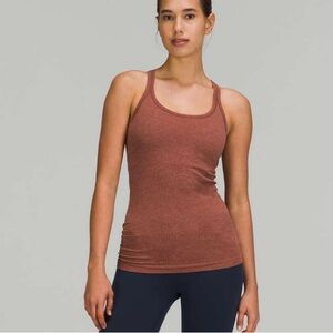 Lululemon Ribbed Scoop Neck Women's Work Out Tank Top - Rust